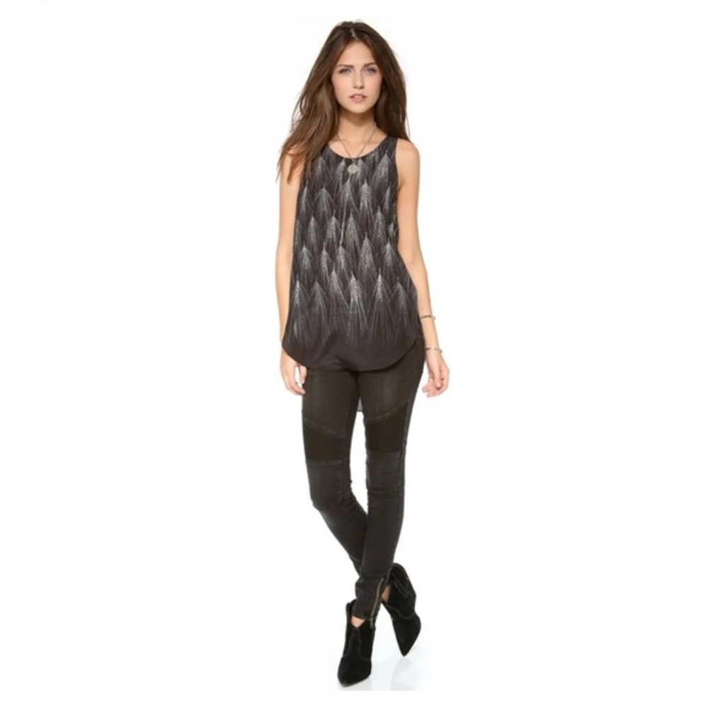 FREE PEOPLE Millenium Zipped Moto Skinny Jeans Grey Size 25